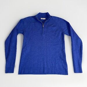Peter Millar Womens Blue 100% Extra Fine Italian Merino Wool Pullover Sweater M